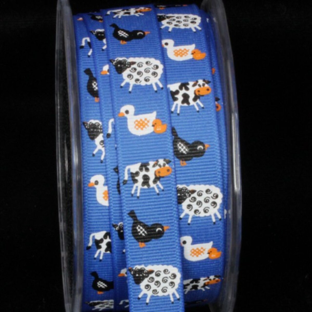 The Ribbon People Blue and White Farm Animal Craft Ribbon 0.5-Inch x 54 Yards